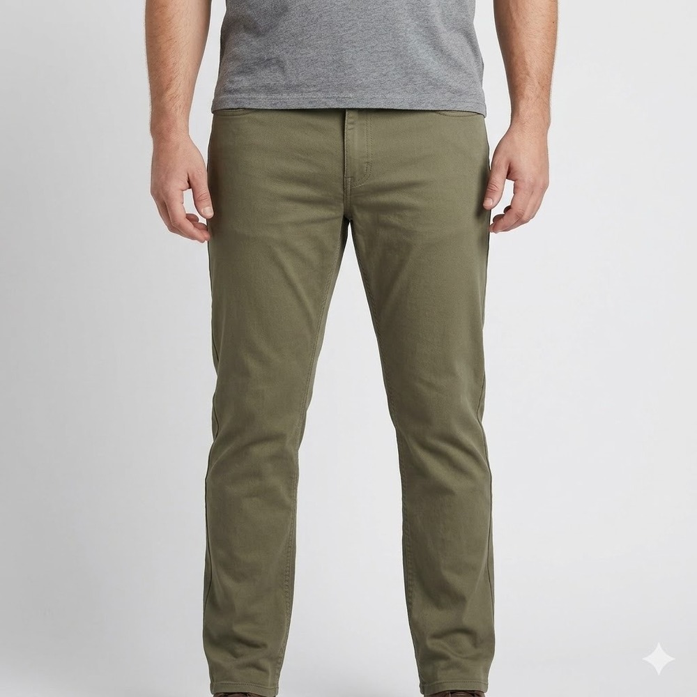 Bixby Nomad‎ Olive Green Slim Fit Stretch Twill Pants 36x36